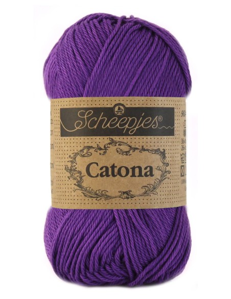 Scheepjes Catona Nr. 521 Deep Violet - medvilniniai nėrimo-mezgimo siūlai