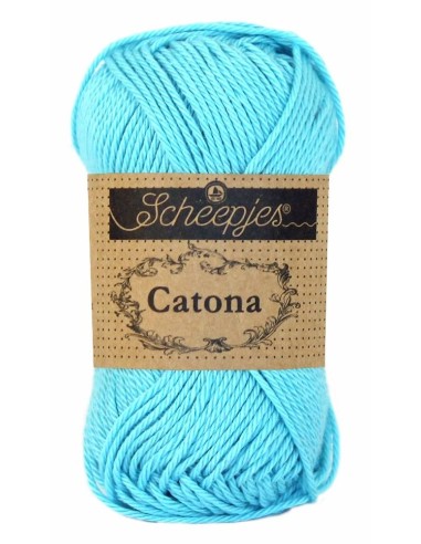 Scheepjes Catona No. 397 Cyan - Mercerised Cotton Crochet, Knitting yarn