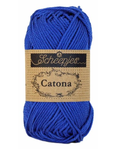 Scheepjes Catona No. 201 Electric Blue - Mercerised Cotton Crochet, Knitting yarn