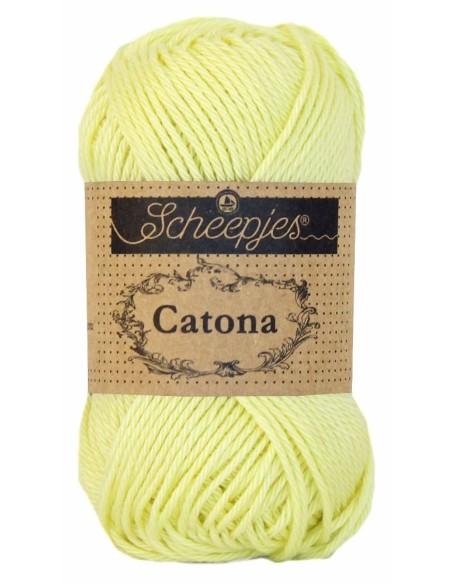 Scheepjes Catona No. 100 Lemon Chiffon - Mercerised Cotton Crochet, Knitting yarn