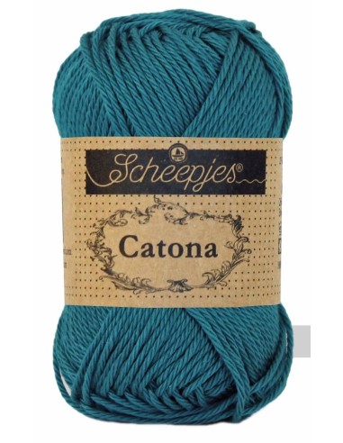 Scheepjes Catona No. 400 Petrol Blue - Mercerised Cotton Crochet, Knitting yarn