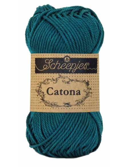 Scheepjes Catona Nr. 401 Dark Teal - medvilniniai nėrimo-mezgimo siūlai