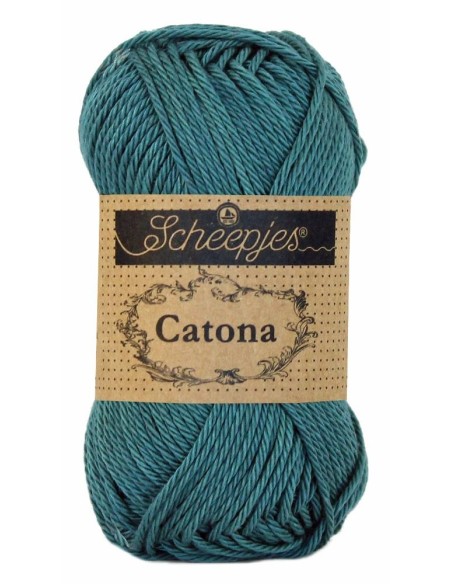 Scheepjes Catona No. 391 Deep Ocean Green - Mercerised Cotton Crochet, Knitting yarn