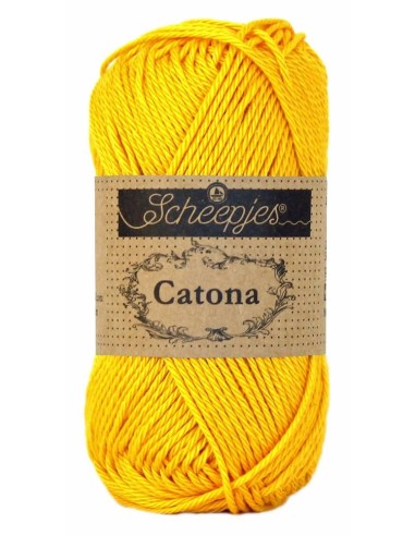 Scheepjes Catona Nr. 208 Yellow Gold - medvilniniai nėrimo-mezgimo siūlai