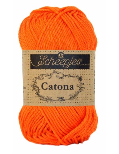 Scheepjes Catona Nr. 189 Royal Orange - medvilniniai nėrimo-mezgimo siūlai