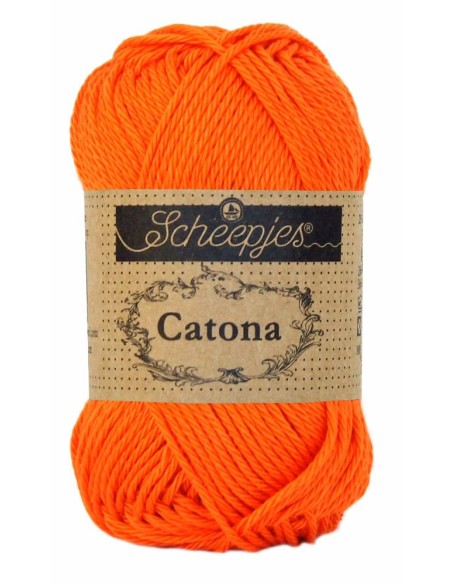 Scheepjes Catona No. 189 Royal Orange - Mercerised Cotton Crochet, Knitting yarn