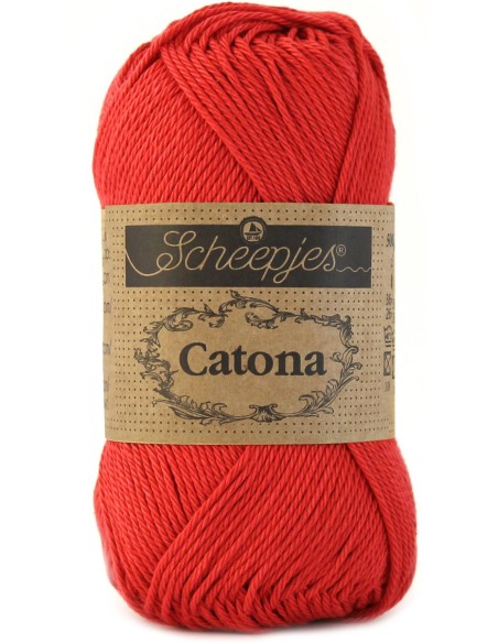 Scheepjes Catona No. 516 Candy Apple - Mercerised Cotton Crochet, Knitting yarn