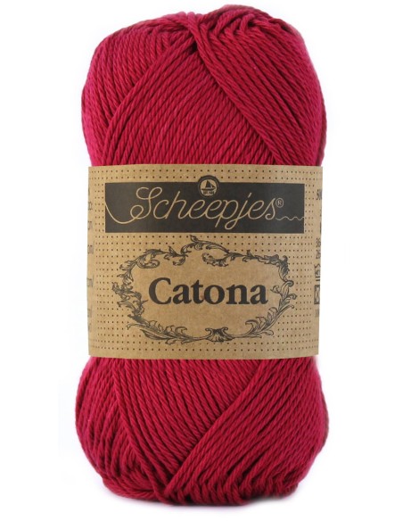 Scheepjes Catona No. 517 Ruby - Mercerised Cotton Crochet, Knitting yarn