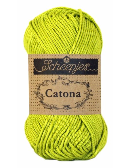 Scheepjes Catona No. 245 Green Yellow - Mercerised Cotton Crochet, Knitting yarn