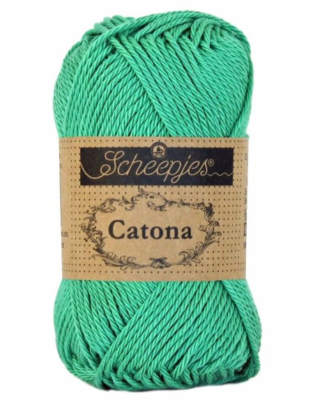 Scheepjes Catona Nr. 241 Parrot Green - medvilniniai nėrimo-mezgimo siūlai