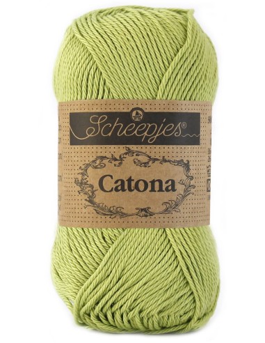 Scheepjes Catona No. 512 Lime - Mercerised Cotton Crochet, Knitting yarn