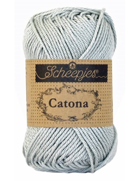 Scheepjes Catona Nr. 172 Light Silver - medvilniniai nėrimo-mezgimo siūlai