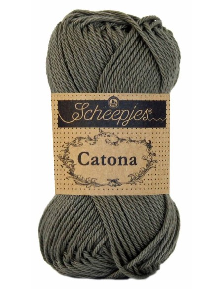 Scheepjes Catona Nr. 387 Dark Olive - medvilniniai nėrimo-mezgimo siūlai
