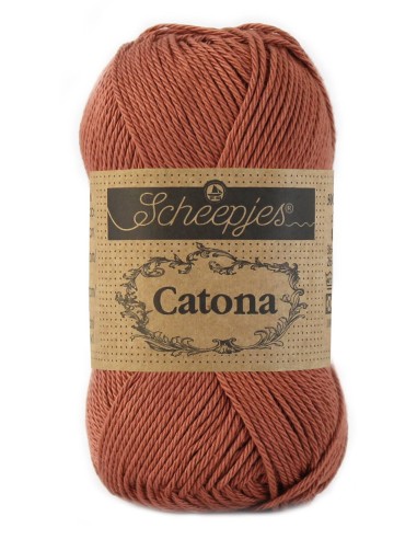 Scheepjes Catona Nr. 504 Brick Red - medvilniniai nėrimo-mezgimo siūlai