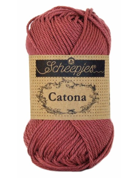 Scheepjes Catona Nr. 396 Rose Wine - medvilniniai nėrimo-mezgimo siūlai