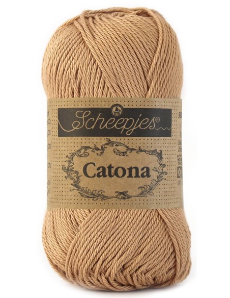 Scheepjes Catona Nr. 502 Camel - medvilniniai nėrimo-mezgimo siūlai