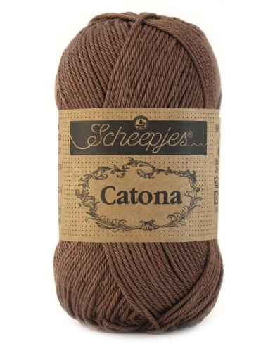 Scheepjes Catona No. 507 Chocolate  - Mercerised Cotton Crochet, Knitting yarn