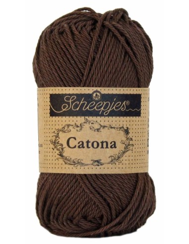 Scheepjes Catona No. 162 Black Coffee  - Mercerised Cotton Crochet, Knitting yarn