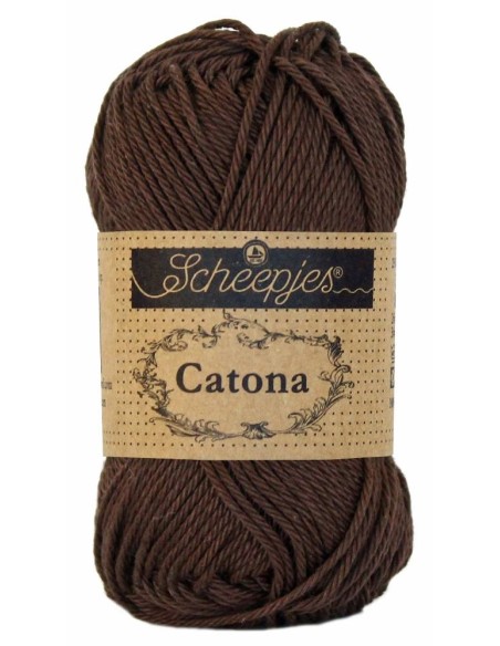 Scheepjes Catona Nr. 162 Black Coffee  - medvilniniai nėrimo-mezgimo siūlai