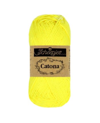 Scheepjes Catona No. 601 Neon Yellow - Mercerised Cotton...