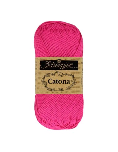 Scheepjes Catona No. 604 Neon Pink - Mercerised Cotton Crochet, Knitting yarn