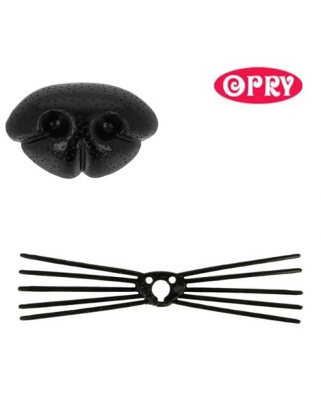 Black animal nose with whiskers