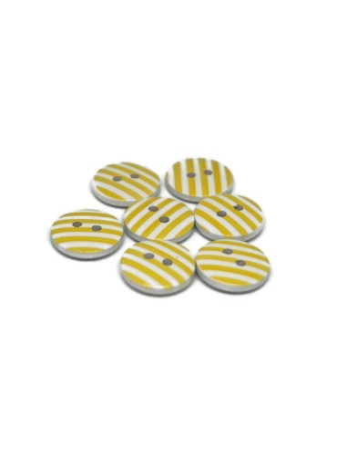 Decorative colored wooden buttons - 15 mm