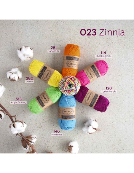 Scheepjes Catona Chroma Nr. 023 Zinnia - nėrimo, mezgimo siūlai
