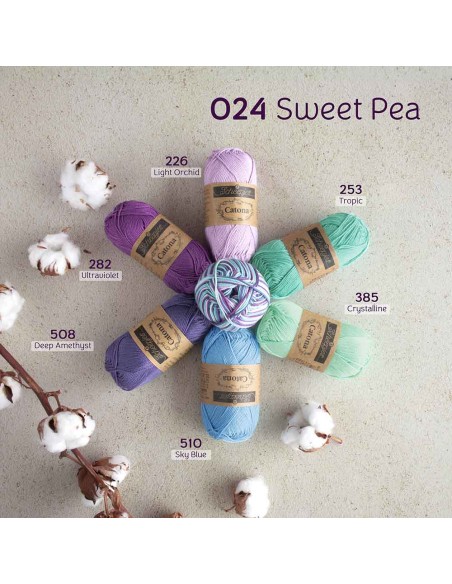 Scheepjes Catona Chroma Nr. 024 Sweet Pea - nėrimo, mezgimo siūlai