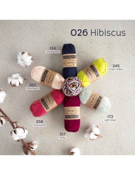 Scheepjes Catona Chroma Nr. 026 Hibiscus - nėrimo, mezgimo siūlai