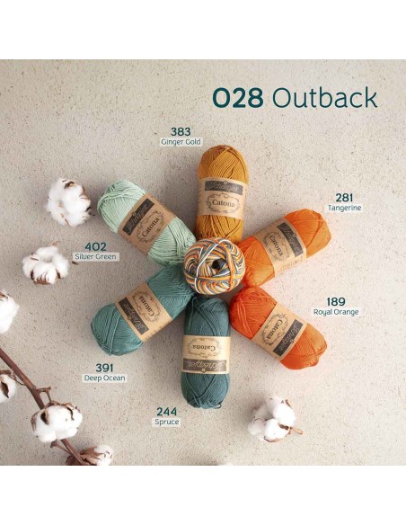 Scheepjes Catona Chroma Nr. 028 Outback - nėrimo, mezgimo siūlai