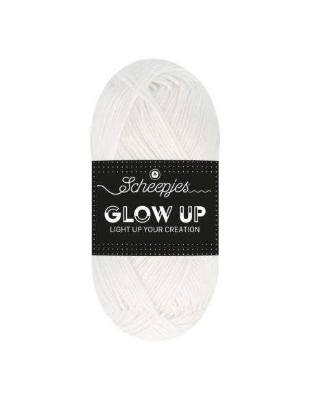 Scheepjes Glow Up - Luminescent White Yarn - Crochet, Knitting yarn