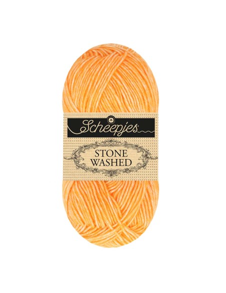Scheepjes Stone Washed Nr. 842 Orange Calcite - nėrimo, mezgimo siūlai
