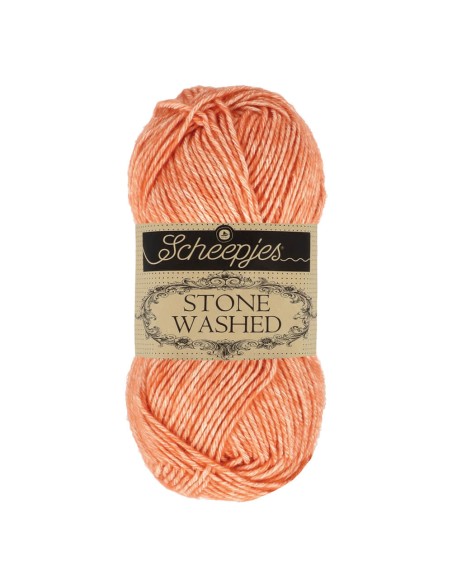Scheepjes Stone Washed Nr. 816 Coral - Crochet, Knitting yarn