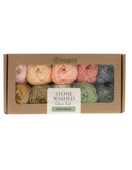 Scheepjes Stone Washed mini kamuoliukų rinkinys 10x25g INTENTIONS- nėrimo - mezgimo siūlai