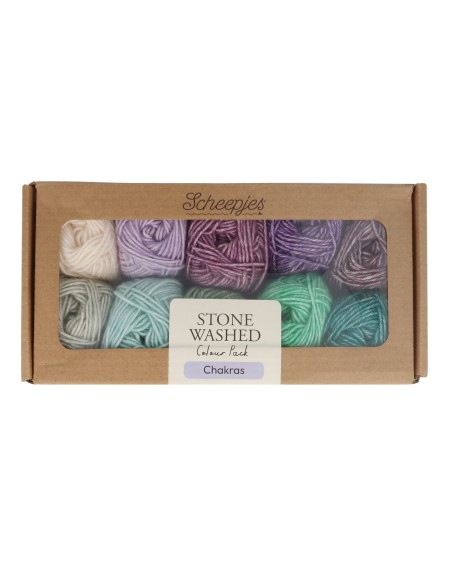 Scheepjes Stone Washed Colour Pack 10x25g - CHAKRAS - crochet - knitting yarn