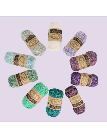 Scheepjes Stone Washed Colour Pack 10x25g - CHAKRAS - crochet - knitting yarn