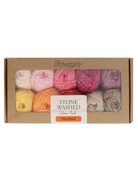 Scheepjes Stone Washed Colour Pack 10x25g - MANIFEST- crochet - knitting yarn