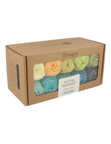 Scheepjes Stone Washed Colour Pack 10x25g - GROUNDING- crochet - knitting yarn