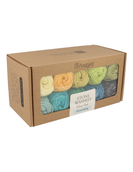 Scheepjes Stone Washed Colour Pack 10x25g - GROUNDING- crochet - knitting yarn