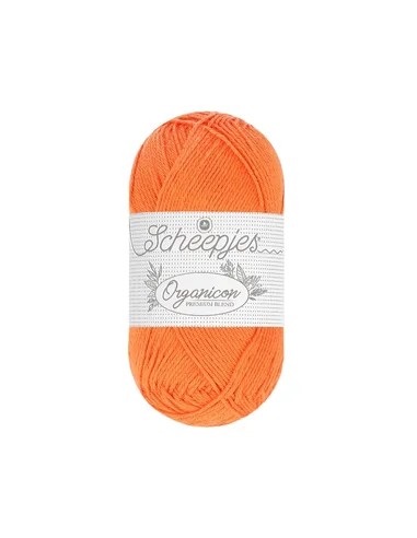 Sheepjes Organicon Nr. 224 Deep Tangerine - ekologiški medvilniniai nėrimo - mezgimo siūlai (vegan friendly)