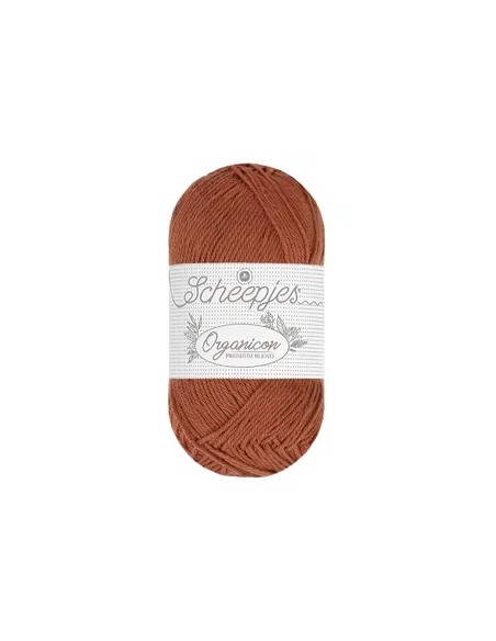 Sheepjes Organicon Nr. 226 Maple Dark - ekologiški medvilniniai nėrimo - mezgimo siūlai (vegan friendly)