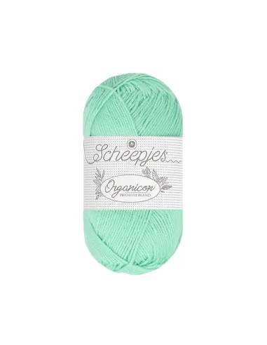 Scheepjes Organicon Nr. 229 Spearmint - ekologiški medvilniniai nėrimo - mezgimo siūlai (vegan friendly)