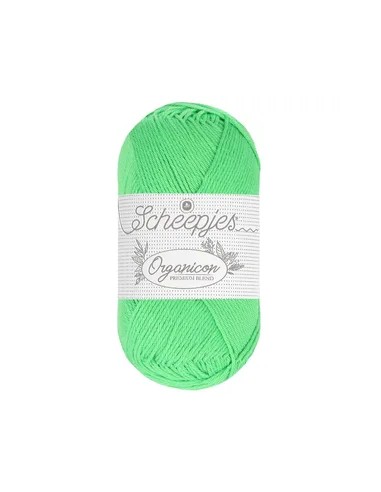 Scheepjes Organicon Nr. 230 Peppermint - ekologiški medvilniniai nėrimo - mezgimo siūlai (vegan friendly)