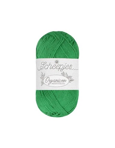 Sheepjes Organicon Nr. 232 Curled Fern - ekologiški medvilniniai nėrimo - mezgimo siūlai (vegan friendly)