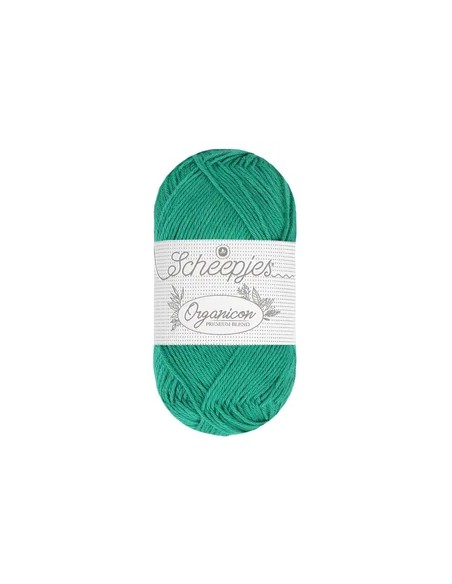 Sheepjes Organicon Nr. 233 Restless Pine - ekologiški medvilniniai nėrimo - mezgimo siūlai (vegan friendly)