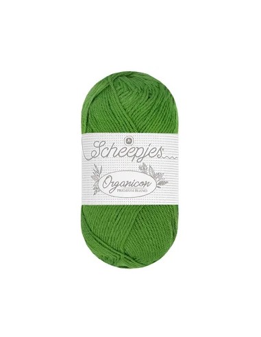 Sheepjes Organicon Nr. 234 Cosy Moss - ekologiški medvilniniai nėrimo - mezgimo siūlai (vegan friendly)