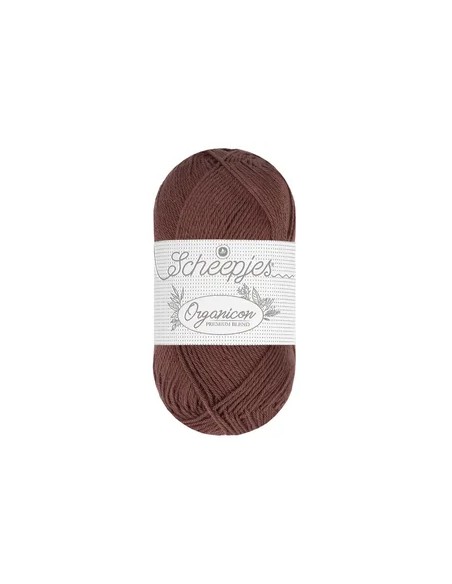 Sheepjes Organicon Nr. 240 Hickory - ekologiški medvilniniai nėrimo - mezgimo siūlai (vegan friendly)