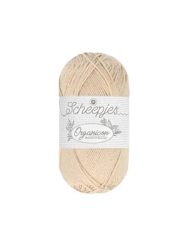 Scheepjes Organicon Nr. 242 Oat Bath - ekologiški medvilniniai nėrimo - mezgimo siūlai (vegan friendly)