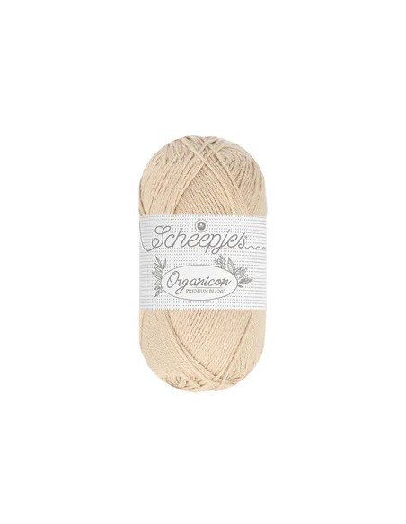 Sheepjes Organicon Nr. 242 Oat Bath - ekologiški medvilniniai nėrimo - mezgimo siūlai (vegan friendly)